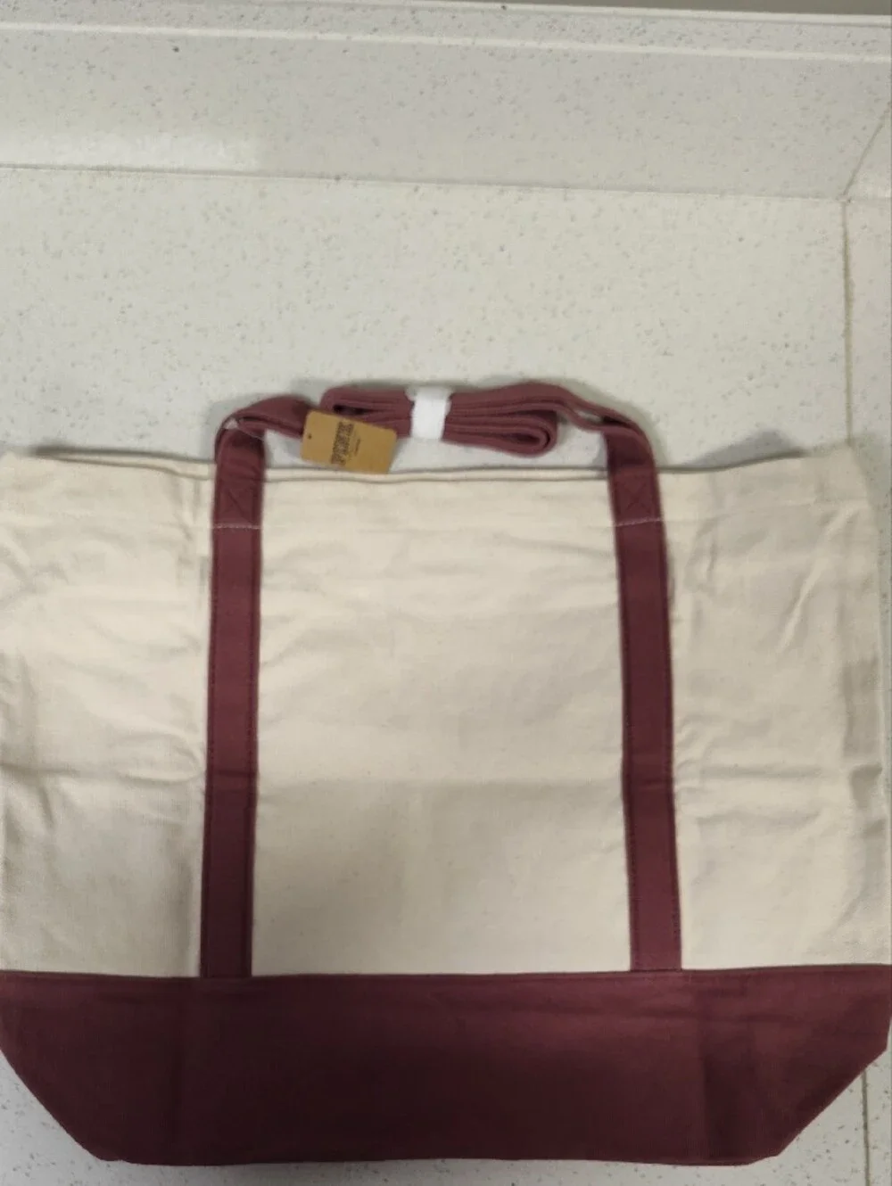 PINK Victoria's Secret Cream Canvas Tote In Dusty Rose Accents. Brand New